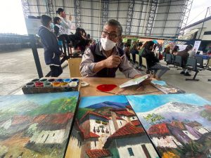 Pedro Guanoluisa has gradually lost his vision, but he has not stopped painting. 